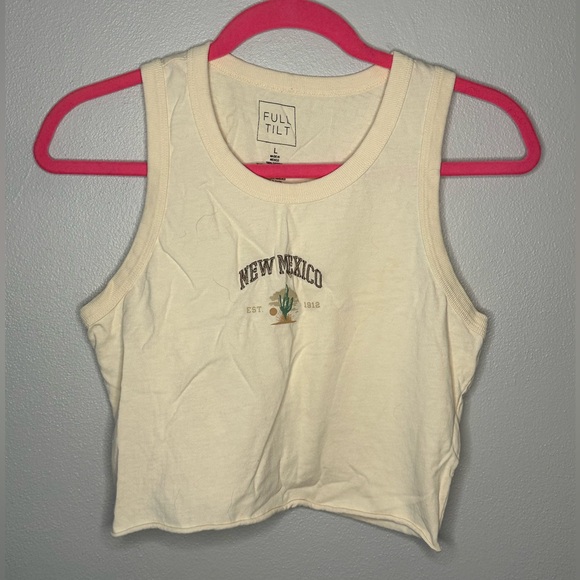 Cropped Tank Top with Graphic Design - Picture 1 of 2